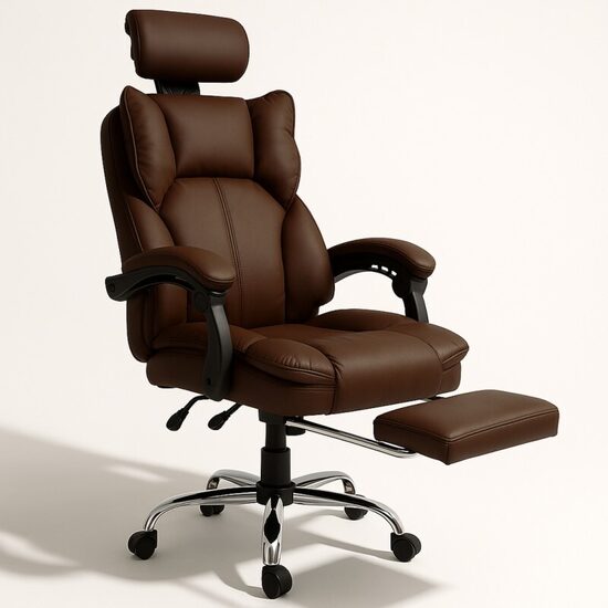 Biroja krēsls ar kāju balstu - Tumši brūns MATERIĀLS KO49BR